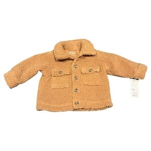 Cat & Jack Light Brown Button Up Sherpa Jacket